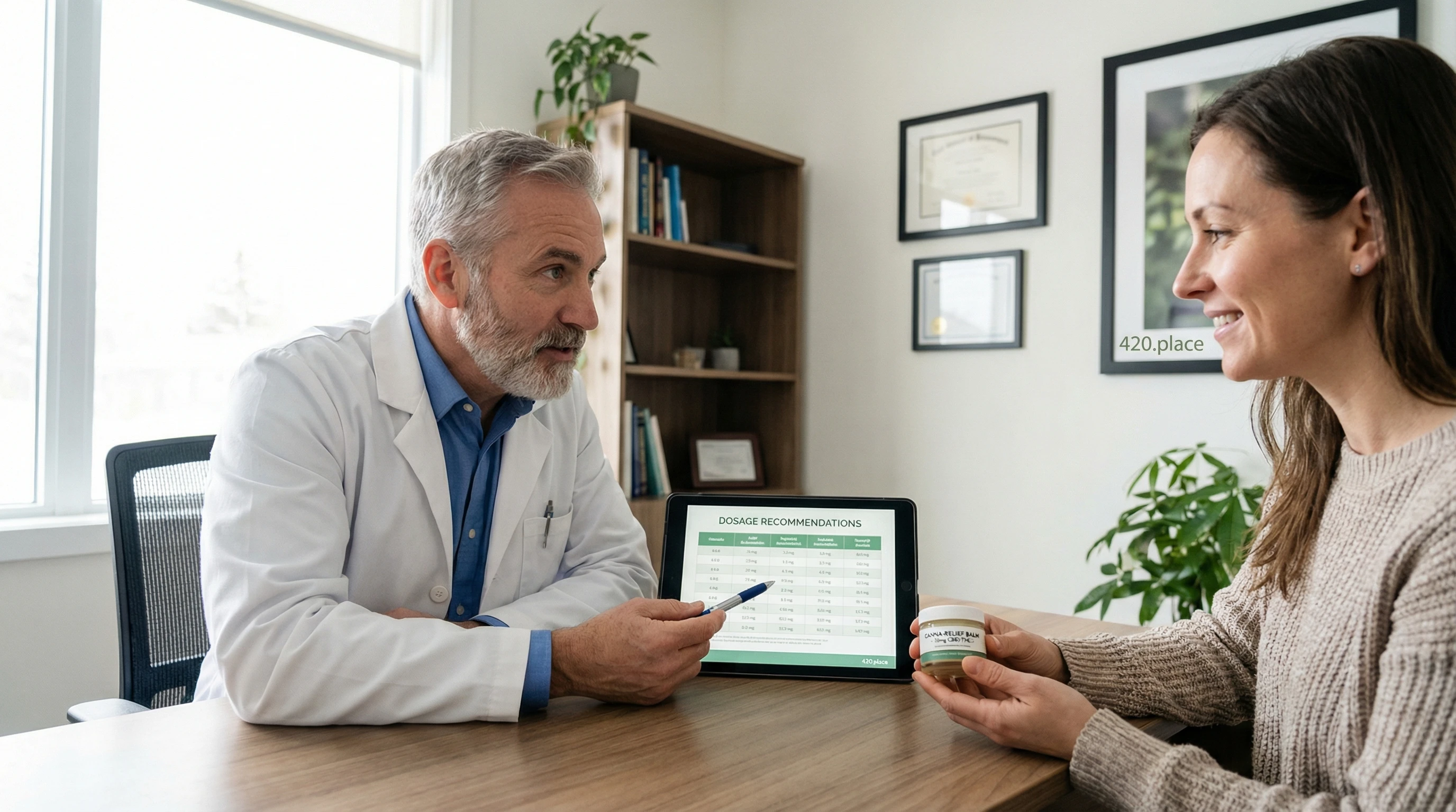 Older adult discussing cannabis with a clinician.